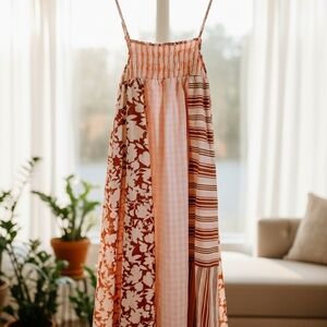 Floral and Striped Maxi Dress